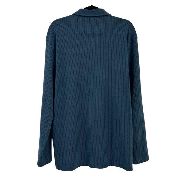 Via Europa Mens Blue Textured Long Sleeve Polo XL - Picture 4 of 4